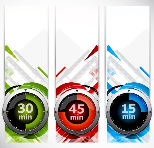 Set of Stylish Vector Banner with Countdown Timers