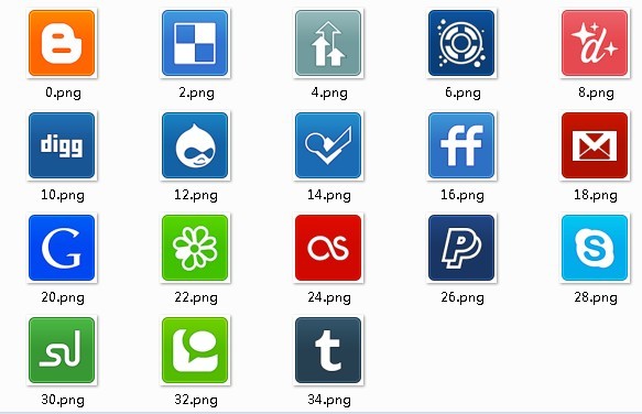 Social Media Small Rounded Icons