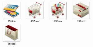 Three-dimensional Online Shopping Icons