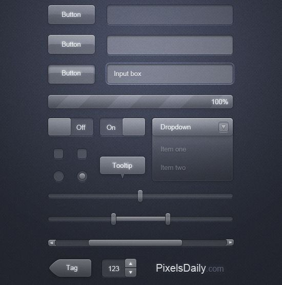 Transparent Glass UI PSD