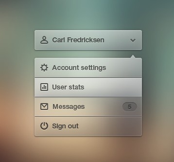Transparent User Profile Menu