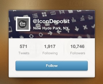 Twitter Follow Box UI Elements PSD