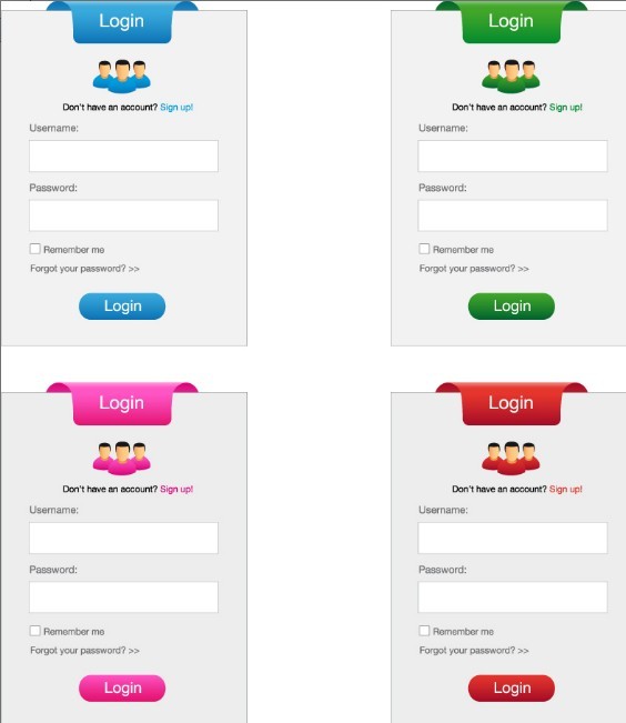 User Login Form Vector