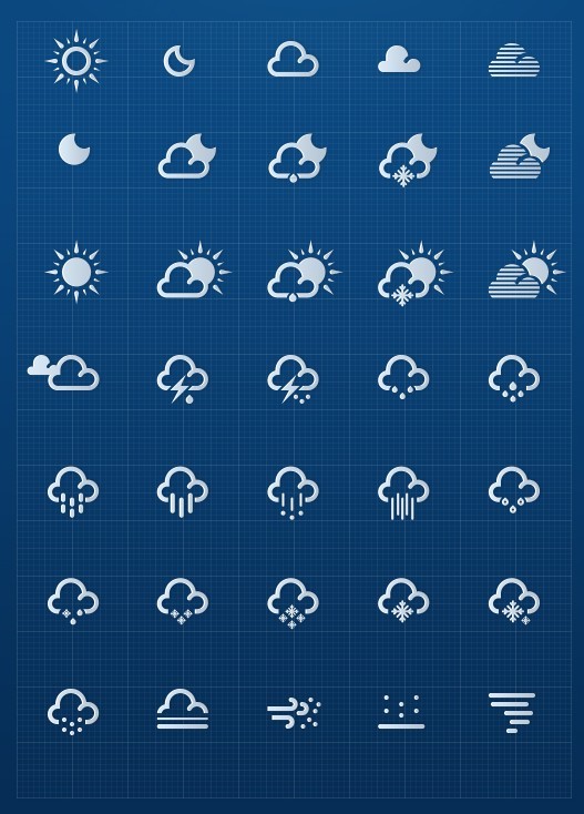 Weather Icons Vector Material