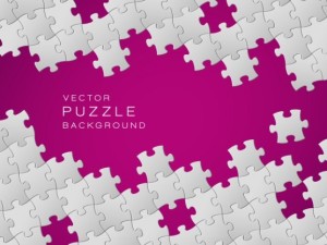 White and Rose Red Vector Puzzle Background