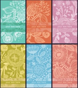 Set of Retro Vector Banners with Floral Patterns 04