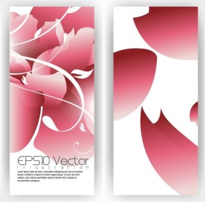 Vector Stylish Vertical Card with Flowers Background 01