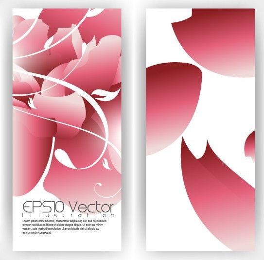 Vector Stylish Vertical Card with Flowers Background 01