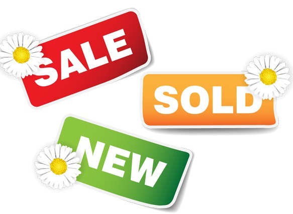 Colorful Sale Tags with White Border and Daisy 01