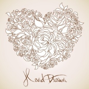 Vintage Floral Heart Vector 05
