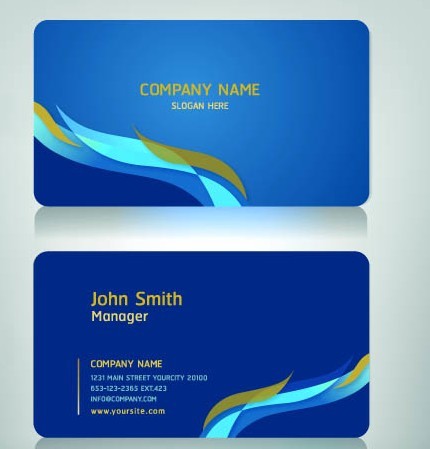 Blue Business Cards and Corporate identity Vector 01