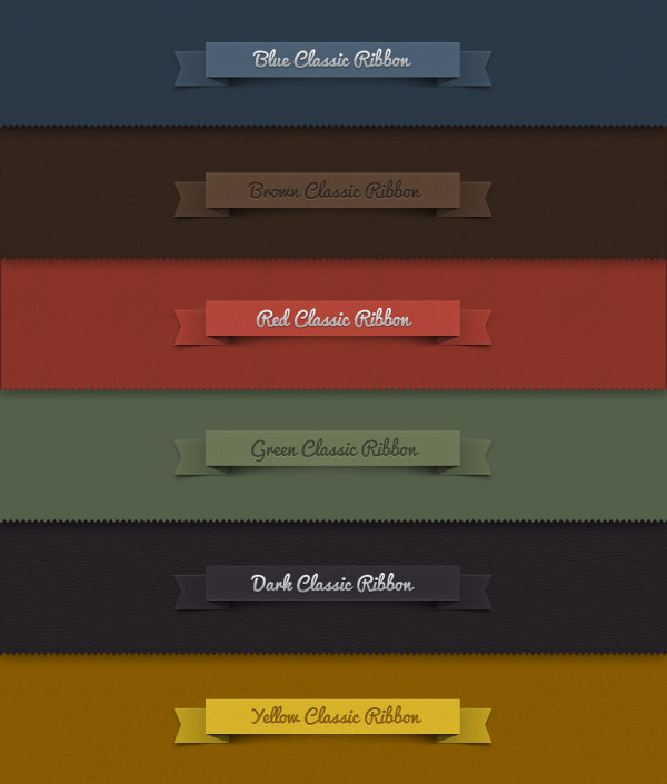Classical Coloed Ribbons Set (PSD)
