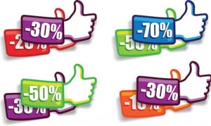 Thumb Up Discounts Labels Vector