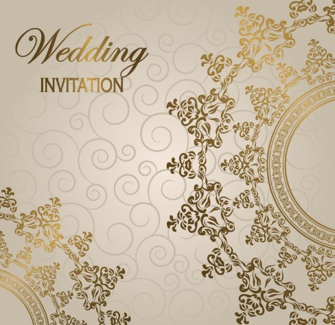 Wedding Invitation Patterns Vector 04