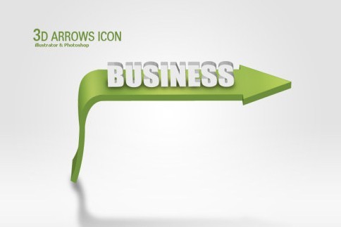 3D Business Arrow Icon PSD