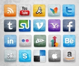 Social Media Icons with Stained and Faded Effect 02