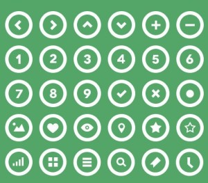 White Circle Web Icons Set (PSD)