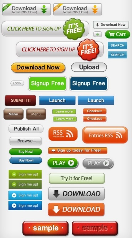 27 Stock Web Button for Web Design (PSD)