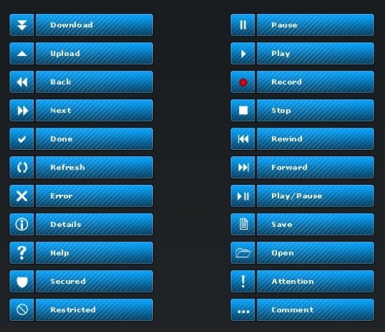 Clean Blue Web Buttons Collection