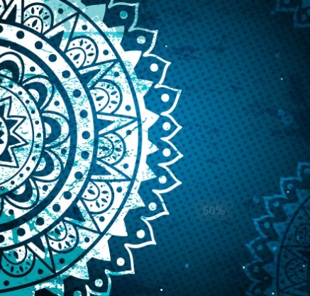 Elegant Blue Floral Patterns Background Vector 03