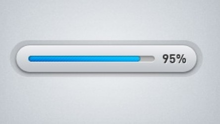Grey and Blue Progress Bar with Percentage PSD