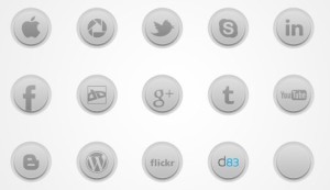 Grey and Round Social Media Icons