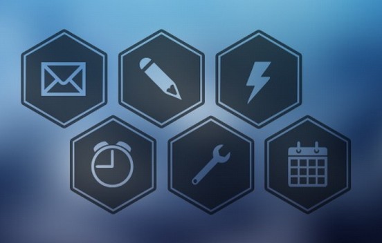 Hexagon Web Icon Set