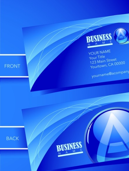 Blue Abstract Business Card Template Vector