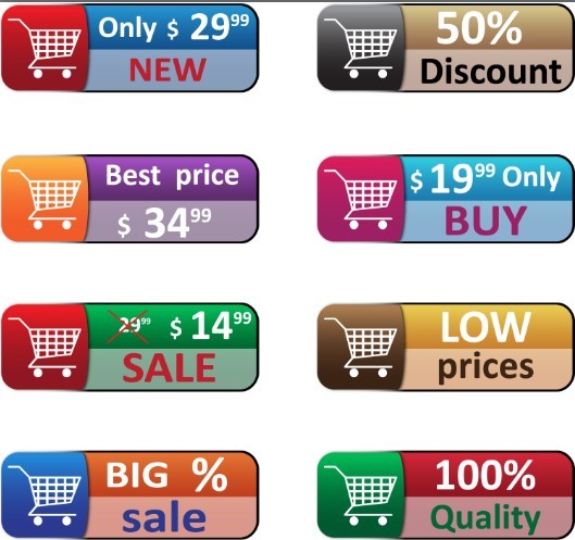 Set Of Online Shopping Buttons