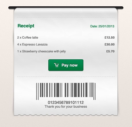 Shopping Receipt PSD