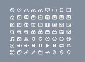 Simple White Web Icon Set (PSD)