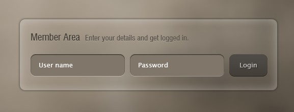 Transparent Login Panel Design PSD