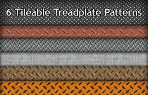 6 Tileable Treadplate Photoshop Patterns