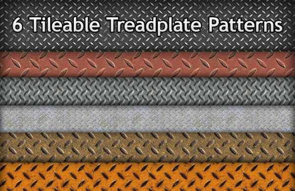 6 Tileable Treadplate Photoshop Patterns