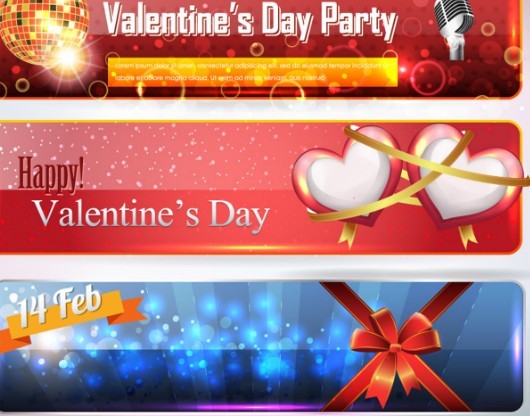 Set Of Warm Valentine's Day Cards Vector