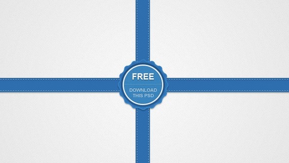 Fashion Blue Ribbon and Badge PSD