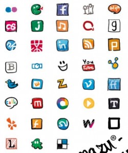 Mazu-Mazu Hand-Drawn Social Icon Set