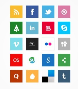 Simple Square Socia Media Icon Set