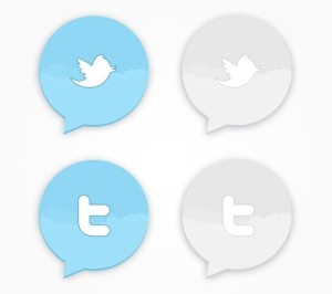 Twitter Chat Bubble Icons PSD