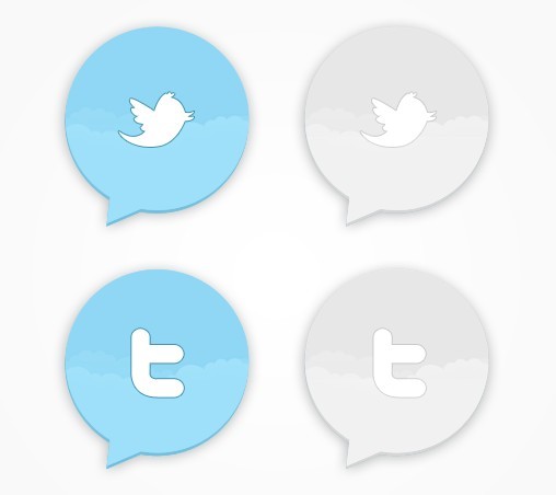 Twitter Chat Bubble Icons PSD