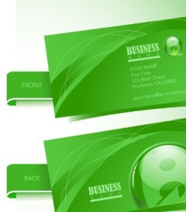 Green Business Card Template Vector