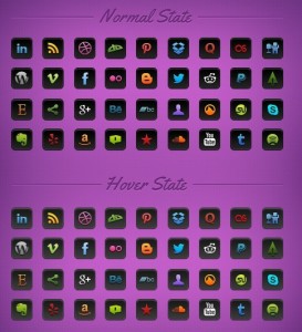 Vibrant Social Icon Set (PNG and PSD)