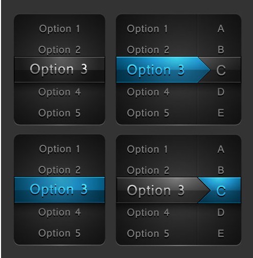 Dark and Blue Scroller GUI Vector