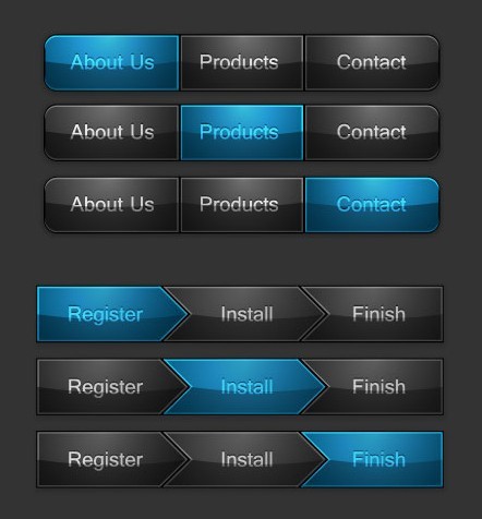 Horizontal Nav Menu GUI PSD