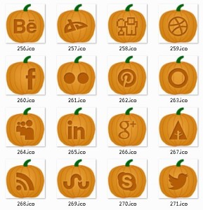 Pumpkin Style Social Media Icon Set