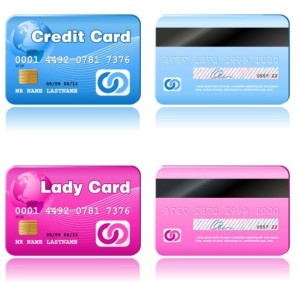 Lovely Blue and Pink Lady Cards Vector