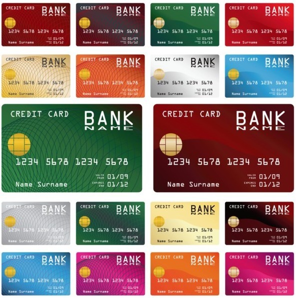 Set Of Credit Card Templates Vector