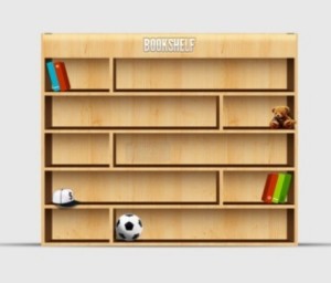 Wooden Bookshelf PSD