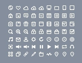 63 White Web Icons PSD