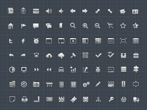 Set of High Quality White Web Icons